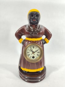 Black Americana Aunt Jemima cast iron figural clock