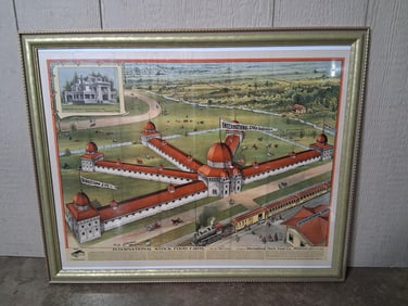 Outstanding International Stock Food Farm framed litho