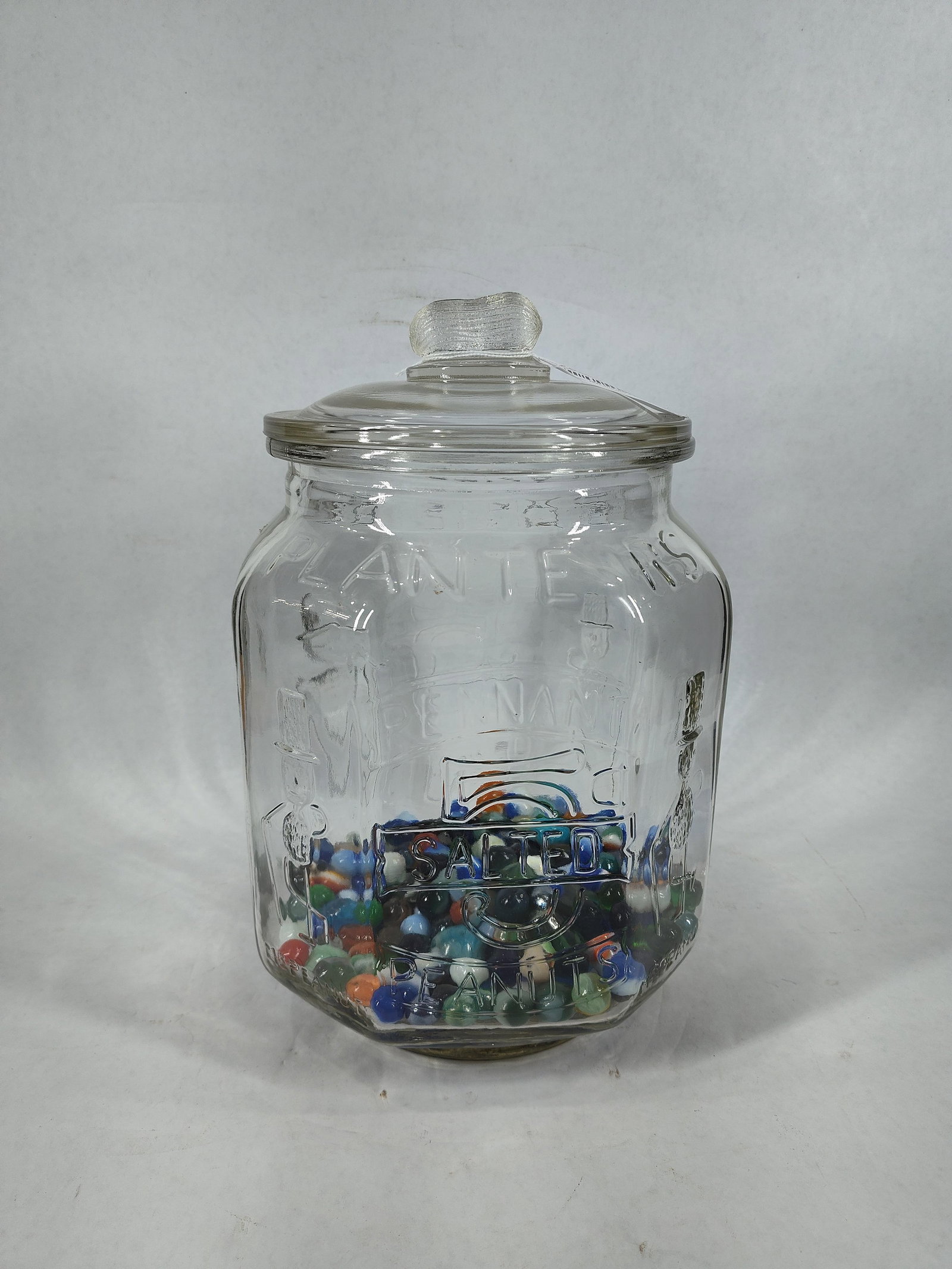 Planters Peanuts store jar with marbles: Great condition! 12in tall.