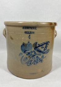 S. Hart & Son decorated 4-gal stoneware jar