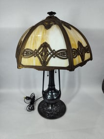 Art Nouveau Slag Panel Lamp
