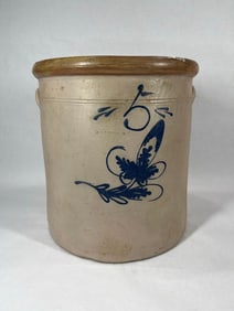 Cobalt Decorated 5 Gallon Crock
