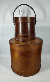 Primitive Firkin and Cheese Box