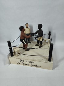 Joe Louis "The Brown Bomber" folk art boxing ring