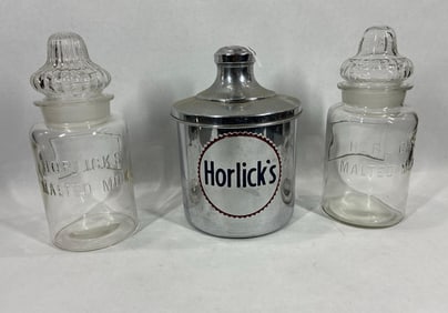 Horlick's Malted Milk Container & 2 Jars