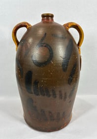 Decorated 5gal stoneware dbl handled Water Jug
