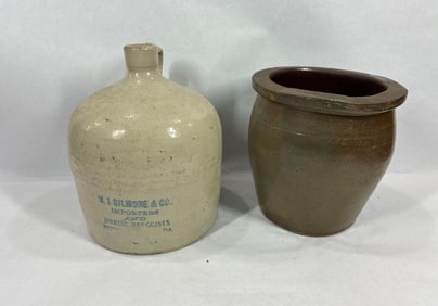Stoneware jug and jar