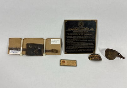 Old brass tags & Massillon Bicycle License