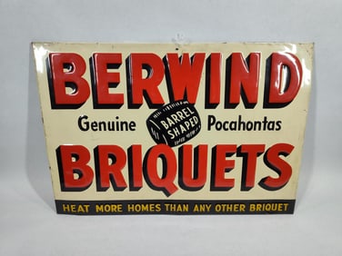 SST Berwind Briquets embossed sign