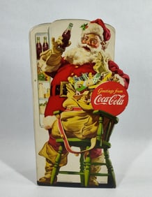 1948 Coca-Cola cardboard Santa Claus easelback sign