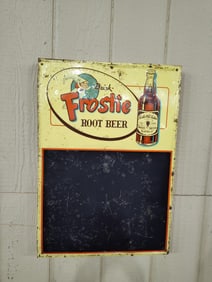 Frostie Root Beer embossed menu sign