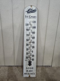 Large Cline's Ice Cream wooden thermometer