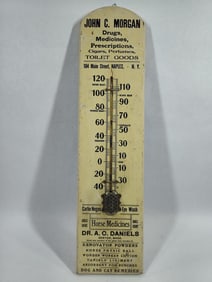 John C. Morgan/Dr. A.C. Daniels wooden thermometer