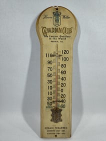 Hiram Walker Canadian Club wooden thermometer