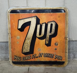 SST 7up embossed sign