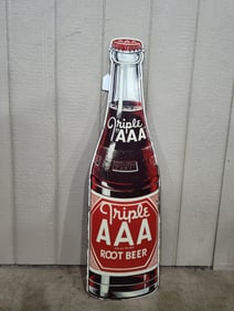 SST Triple AAA Root Beer Die-cut bottle sign