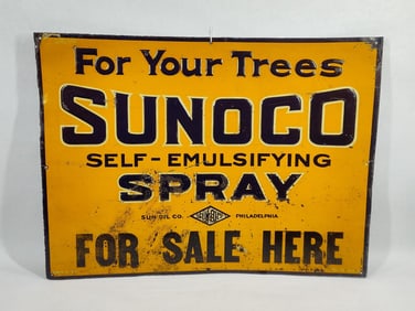 Rare 1930s SST Sunoco Spray embossed sign