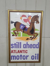 Atlantic Motor Oil framed paper poster