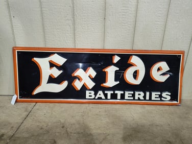 SST Exide Batteries embossed sign