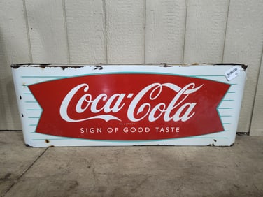 DSP Coca-Cola Fishtail "Sign of a good taste" sign