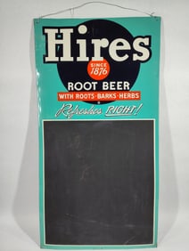 SST Hires Root Beer embossed menu sign