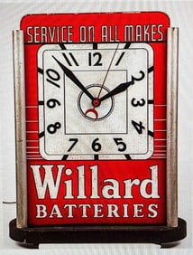 Willard Batteries lighted clock