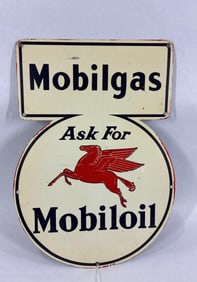1946 SST Mobilgas Ask For Mobiloil Keyhole sign