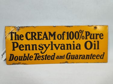 DSP Oilzum Cream of 100% Pure Pennsylvania Oil sign