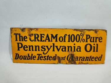 DSP Oilzum Cream of 100% Pure Pennsylvania Oil sign