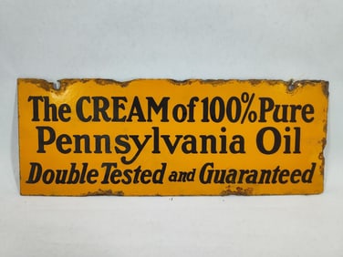 DSP Oilzum Cream of 100% Pure Pennsylvania Oil sign