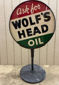 Outstanding Ask for Wolf's Head Oil Lollipop curb sign