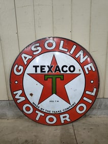 DSP Texaco "Black T" Gasoline-Motor Oil sign