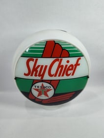 Texaco Sky Chief lense in wide body milk glass globe