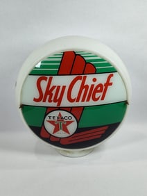 Texaco Sky Chief lense in wide body milk glass globe