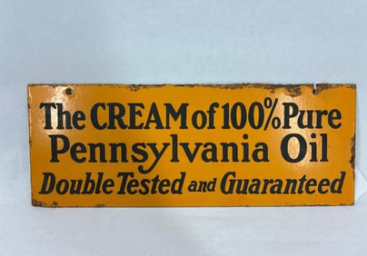 DSP Oilzum The Cream of 100% Pure Pennsylvania Oil sign