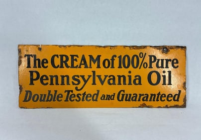 DSP Oilzum The Cream of 100% Pure Pennsylvania Oil sign