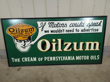 SST Oilzum The Cream of Pennsylvania Motor Oil sign