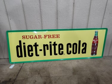 Excellent SST diet-rite cola embossed sign