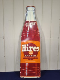 SST Hires Root Beer embossed bottle sign