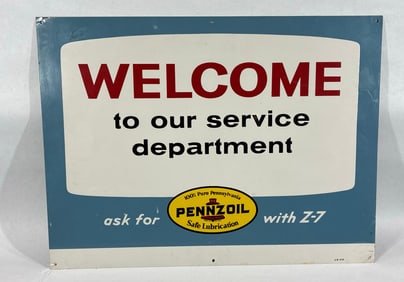 SST Pennzoil WELCOME to our service department sign