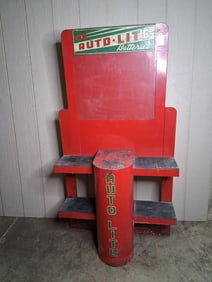 Auto-Lite Batteries metal display shelf