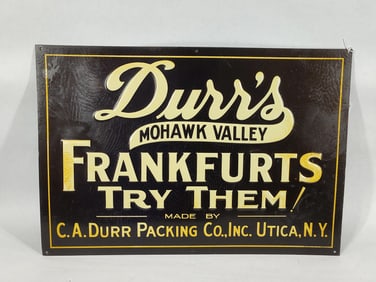 SST Durr's Mohawk Valley Frankfurts embossed sign