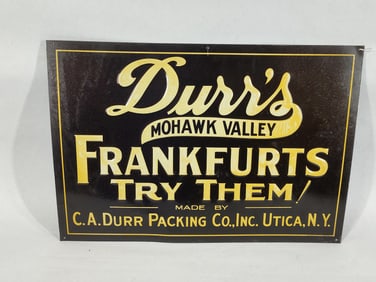SST Durr's Mohawk Valley Frankfurts embossed sign