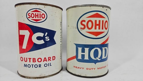 Sohio 7c's Outboard & HQD unopened 1qt cans