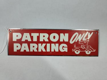 SST 1950s Patron Parking Only sign
