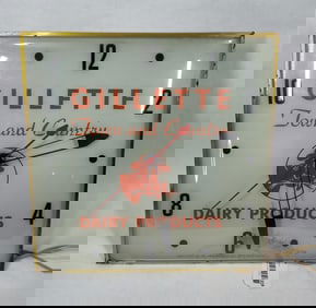 Gillette Town and Country Dairy Products Pam clock