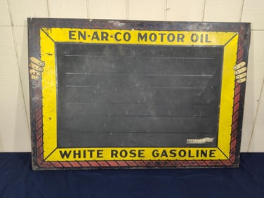 SST En-Ar-Co Motor Oil-White Rose Gasoline sign