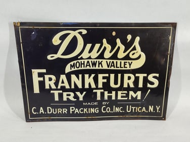SST Durr's Mohawk Valley Frankfurts embossed sign