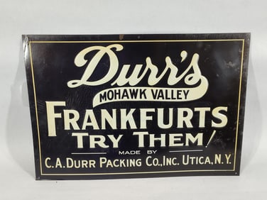 SST Durr's Mohawk Valley Franfurts embossed sign
