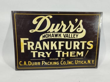 SST Durr's Mohawk Valley Frankfurts embossed sign